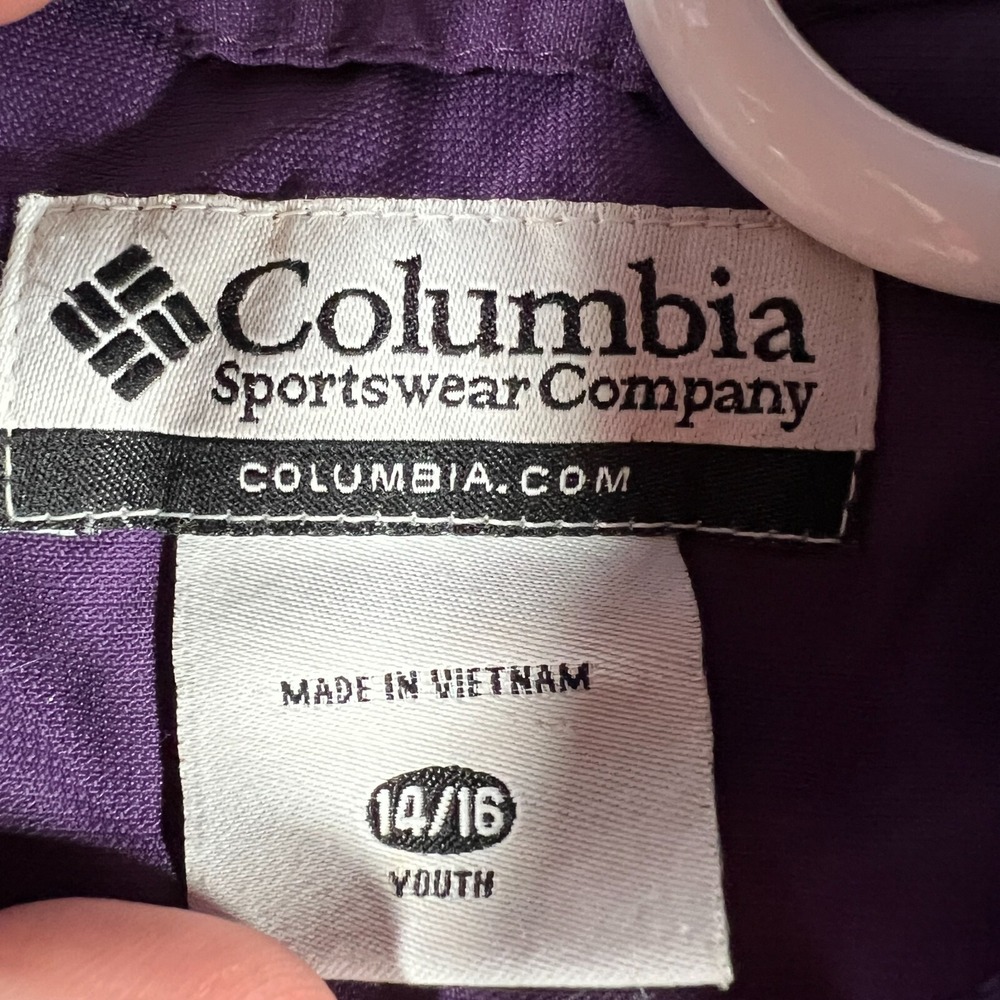 Columbia Jacket Girls Youth 14-16 Purple Long Sleeve Full Zip Hooded School - Picture 2 of 14